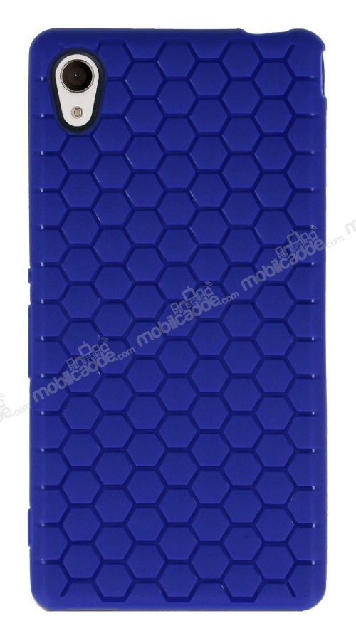 Eiroo Honeycomb Sony Xperia M4 Aqua Lacivert Silikon Kılıf
