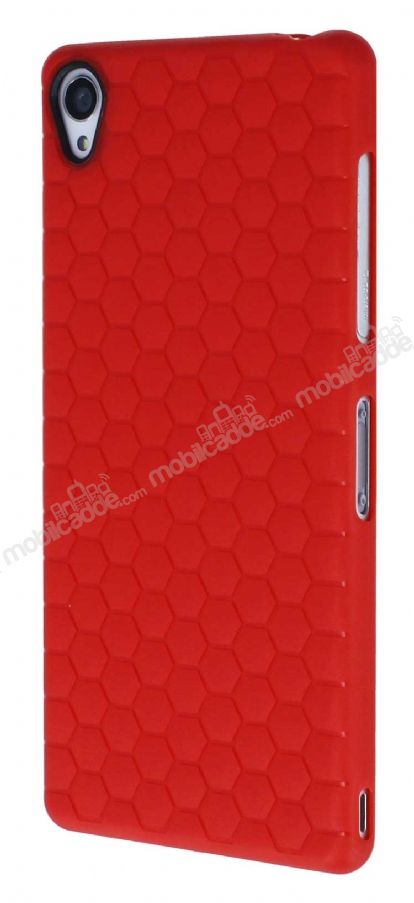 Eiroo Honeycomb Sony Xperia Z3 Kırmızı Silikon Kılıf