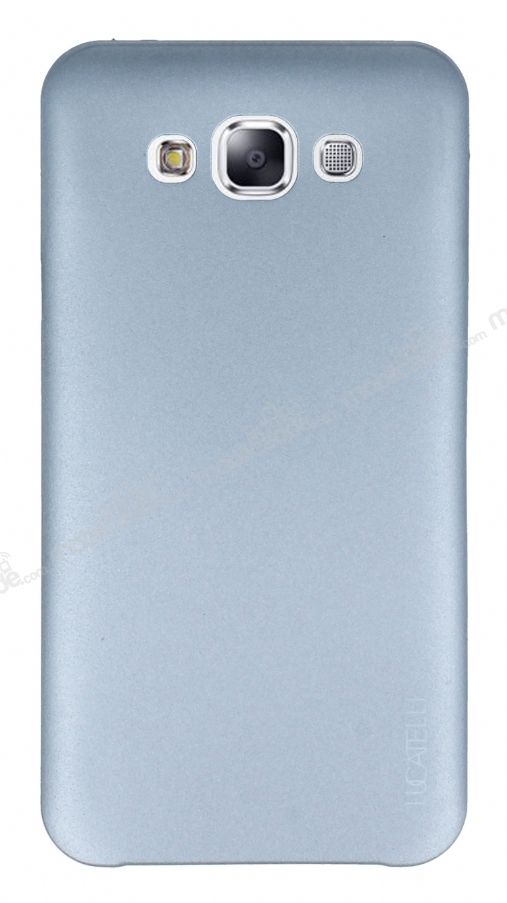 Eiroo Lucatelli Samsung Galaxy E7 Ultra İnce Silver Rubber Kılıf
