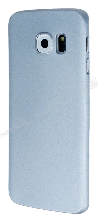 Eiroo Lucatelli Samsung Galaxy S6 Edge Ultra İnce Silver Rubber Kılıf
