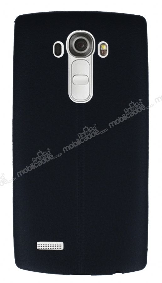LG G4 Deri Desenli Ultra İnce Siyah Silikon Kılıf