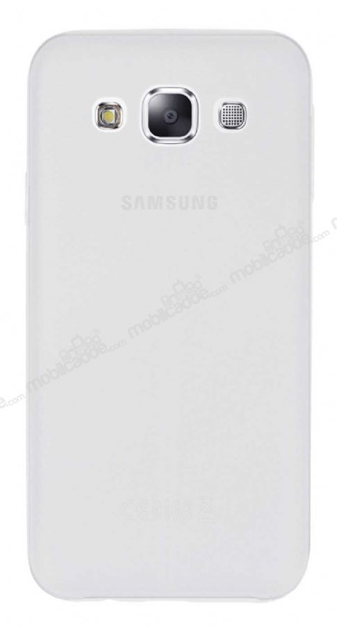 Samsung Galaxy E5 Deri Desenli Ultra İnce Şeffaf Silikon Kılıf