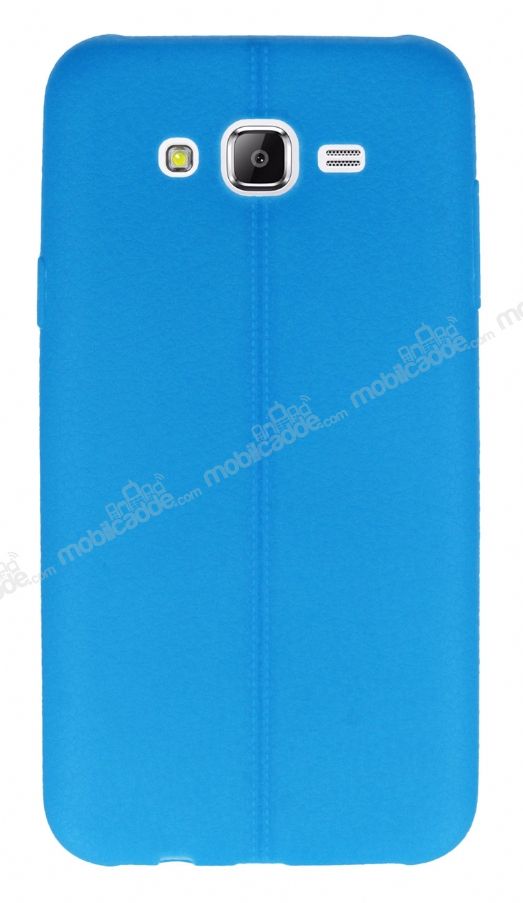 Samsung Galaxy J7 / Galaxy J7 Core Deri Desenli Ultra İnce Mavi Silikon Kılıf