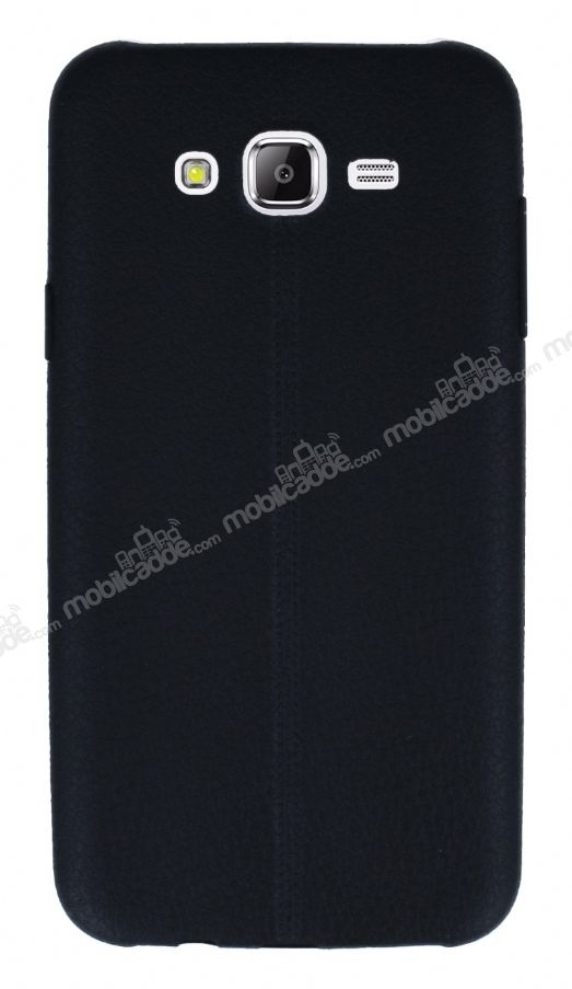 Samsung Galaxy J7 / Galaxy J7 Core Deri Desenli Ultra İnce Siyah Silikon Kılıf