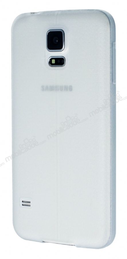 Samsung Galaxy S5 Deri Desenli Ultra İnce Şeffaf Silikon Kılıf