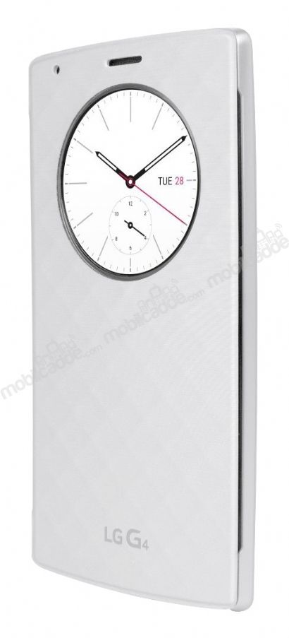 LG G4 Orjinal Uyku Modlu Pencereli Beyaz Deri Kılıf