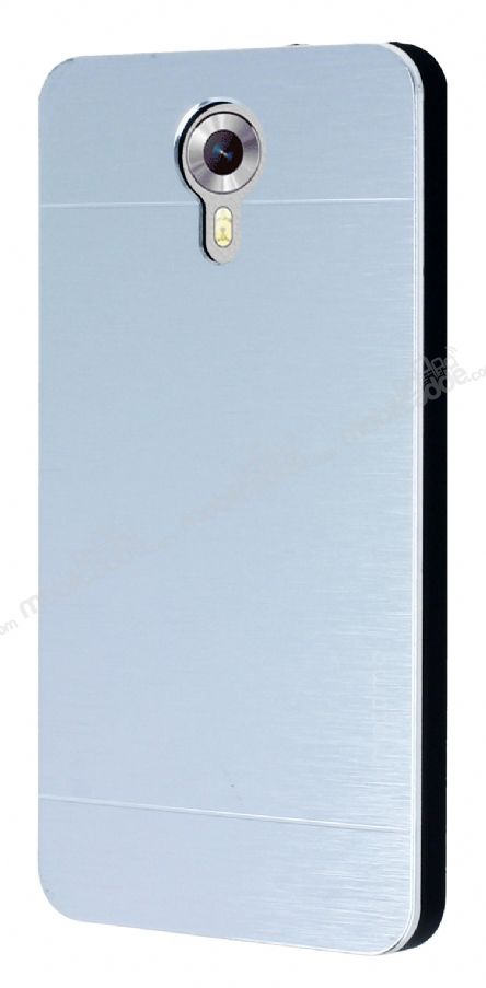 Motomo General Mobile Android One / General Mobile GM 5 Metal Silver Rubber Kılıf