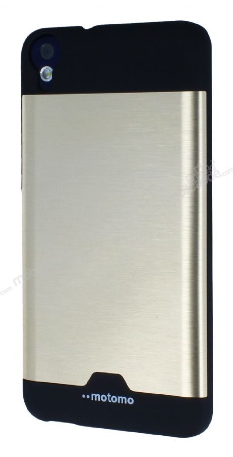 Motomo Round HTC Desire 820 Metal Gold Rubber Kılıf