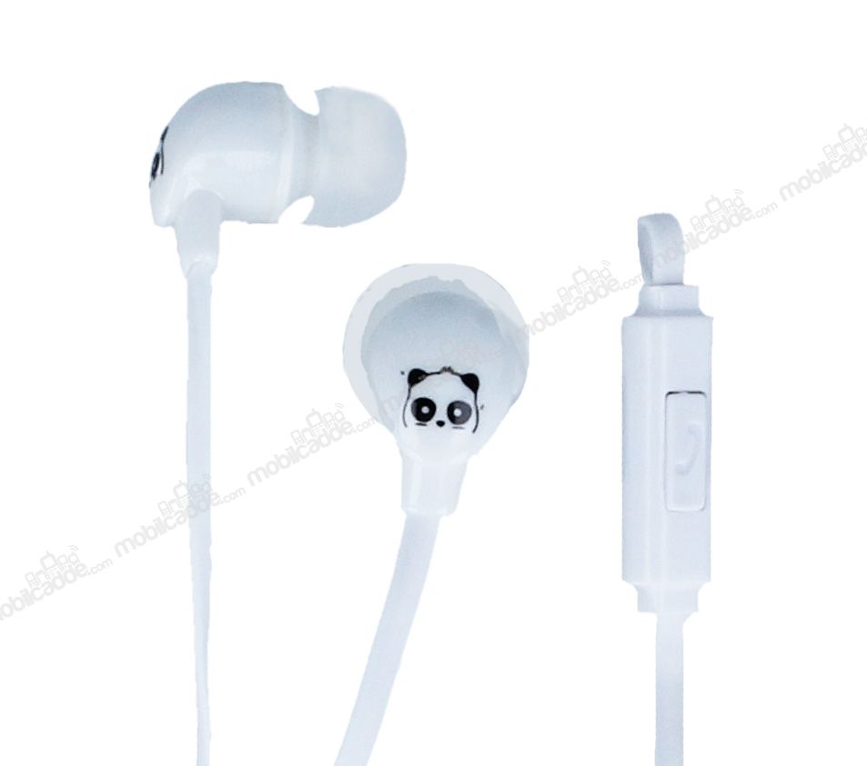 Eiroo Panda Mikrofonlu Kulakiçi Beyaz Kulaklık