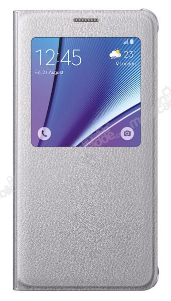 Samsung Galaxy Note 5 Orjinal Pencereli View Cover Silver Kılıf
