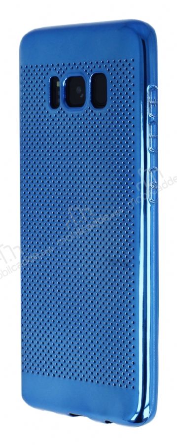 Samsung Galaxy S8 Noktalı Metalik Mavi Silikon Kılıf