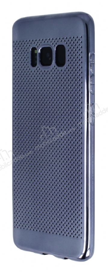 Samsung Galaxy S8 Noktalı Metalik Dark Silver Silikon Kılıf
