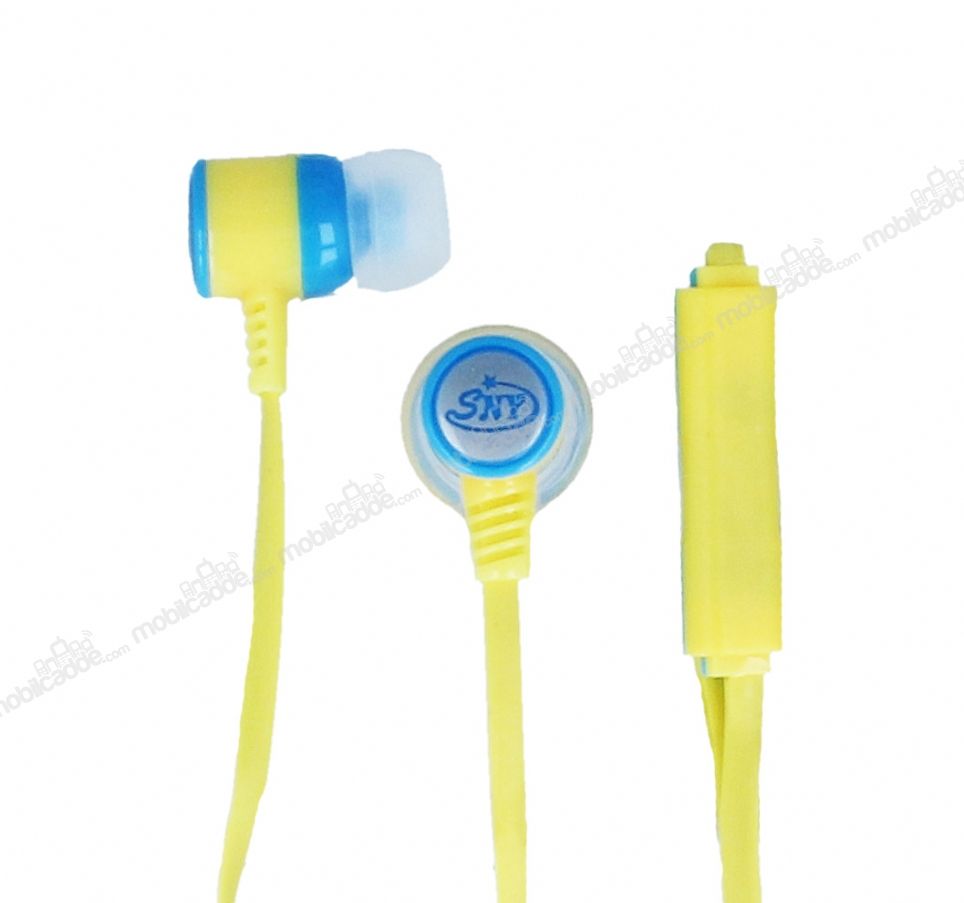 SNY Mikrofonlu Kulakiçi Sarı Kulaklık