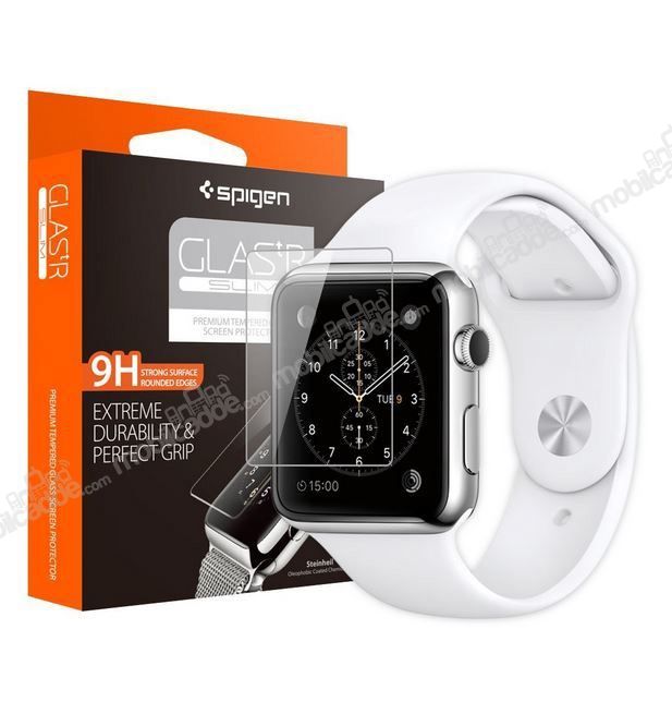 Spigen Oleophobic Coated Apple Watch / Watch 2 Glas.tR Slim Premium Cam Ekran Koruyucu (42mm)