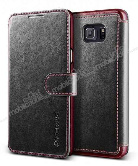 Verus Dandy Layered Leather Samsung Galaxy Note 5 Cüzdanlı Kapaklı Siyah Kılıf