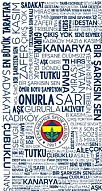 Lisanslı Fenerbahçe Beyaz Tipografi