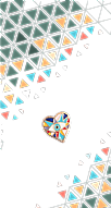 Renkli Mozaik Kalp Taşlı