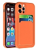 iPhone 12 Pro Max 6.7 in Kartlkl Kamera Korumal Ak Turuncu Klf - Resim: 3