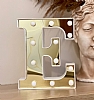3D Ikl E Harfi Led Dekoratif Aydnlatma Byk Boy 22 cm - Resim: 1