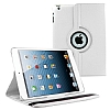 Apple iPad Air / iPad 9.7 360 Derece Dner Standl Beyaz Deri Klf - Resim 1