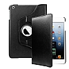 iPad Mini 2 / Mini 3 360 Derece Dner Standl Siyah Deri Klf - Resim: 5