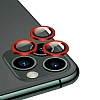 Apple iPhone 12 Pro 6.1 in Metal Kenarl Cam Krmz Kamera Lensi Koruyucu