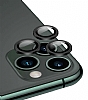 Apple iPhone 12 Pro Max 6.7 in Metal Kenarl Cam Siyah Kamera Lensi Koruyucu