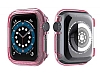 Apple Watch 5 effaf Pembe Silikon Klf ve Ekran Koruyucu 40 mm