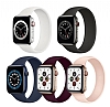 Apple Watch 4 / Watch 5 Solo Loop Yeil Silikon Kordon 40mm - Resim: 3