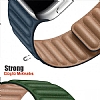Apple Watch 7 Kahverengi Deri Kordon 45 mm - Resim 1