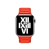 Apple Watch SE Krmz Deri Kordon 44 mm