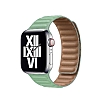 Apple Watch SE Ak Yeil Deri Kordon 44 mm