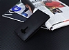 Asus ZenFone 3 Deluxe ZS570KL Gizli Mknatsl ereveli Siyah Deri Klf - Resim: 2