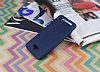 Asus ZenFone Max Deri Desenli Ultra nce Lacivert Silikon Klf - Resim: 1