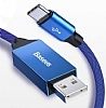 Baseus Artistic Striped Lacivert USB Type-C Data Kablosu 5m - Resim 4