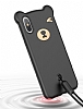 Baseus Bear iPhone XR Siyah Silikon Klf - Resim: 1