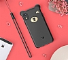 Baseus Bear iPhone XR Pembe Silikon Klf - Resim: 5