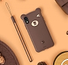Baseus Bear iPhone XR Pembe Silikon Klf - Resim: 2