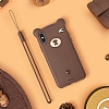 Baseus Bear iPhone XS Max Kahverengi Silikon Klf - Resim: 5