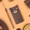 Baseus Bear iPhone X / XS Kahverengi Silikon Klf - Resim: 1