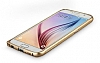 Baseus Beauty Arc Samsung i9800 Galaxy S6 Metal Bumper ereve Gold Klf - Resim: 5