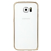Baseus Beauty Arc Samsung i9800 Galaxy S6 Metal Bumper ereve Gold Klf - Resim: 1