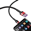 Baseus Cafule HW USB Type-C Siyah-Krmz Data Kablosu 1m - Resim: 2
