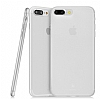 Baseus Frosting iPhone 7 Plus / 8 Plus Ultra nce effaf Beyaz Rubber Klf - Resim 3