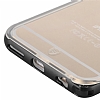 Baseus Fusion iPhone 6 Plus / 6S Plus Dark Silver Metalik Kenarl effaf Silikon Klf - Resim 2