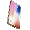Baseus Glass Sparkling iPhone X / XS Gold Rubber Klf - Resim 1