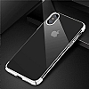 Baseus Glitter iPhone X / XS Beyaz Kenarl effaf Rubber Klf - Resim 1