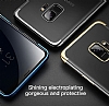 Baseus Glitter Samsung Galaxy S9 Lacivert Kenarl Rubber Klf - Resim 4