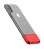 Baseus Half to Half iPhone XR Krmz Silikon Klf - Resim 5