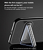 Baseus iPhone X / XS Standl Deri Grnml Siyah Silikon Klf - Resim 7